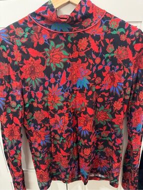 rag & bone Floral Turtleneck Sweater in Red Multi